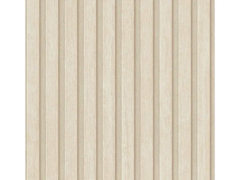 Bricoflor Akustikpaneele Tapete Creme Beige Ideal für Schlafzimmer und Büro Moderne Vliestapete in Holzoptik