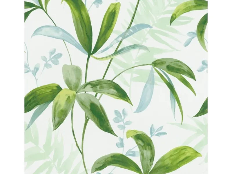 Clearance Bricoflor Aquarell Tapete mit Blätter Muster Grüne Vliestapete Blatt Design in Wasserfarben Optik Ranken Mustertapete in Weiß Grün für Schlafzimmer