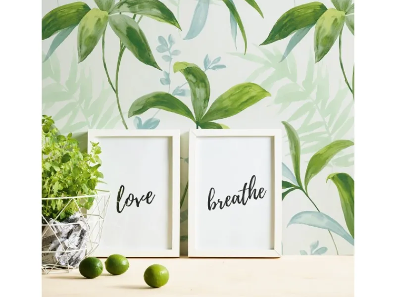 Clearance Bricoflor Aquarell Tapete mit Blätter Muster Grüne Vliestapete Blatt Design in Wasserfarben Optik Ranken Mustertapete in Weiß Grün für Schlafzimmer