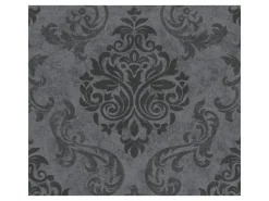 Bricoflor Barock Tapeten Panel anthrazit Tapete Selbstklebend Ideal für Schlafzimmer und Wohnzimmer Vintage Vliestapete mit Ornament als Wandpaneel