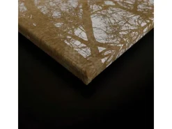 Discount Bricoflor Baumkronen Bild Gold Weiß Leinwandbild Mit Vögeln In Baum Romantisches Wandbild Ideal Für Schlafzimmer Und Flur 60 X 90