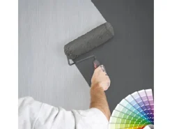 Clearance Bricoflor überstreichbare Tapete Dünne Linien Einfarbige Vliestapete mit Vinyl zum überstreichen Uni Wandtapete Ideal für Küche und Flur