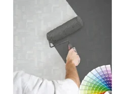 Clearance Bricoflor überstreichbare Tapete Geometrisch Vlies Mustertapete mit Struktur in Weiß Einfarbige Vliestapete Schlicht für Wohnzimmer und Büro