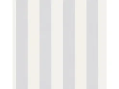 Bricoflor überstreichbare Vliestapete Gestreift Blockstreifen Tapete in Weiß Grau zum überstreichhen Wohnzimmer und Esszimmer Streifentapete Klassisch