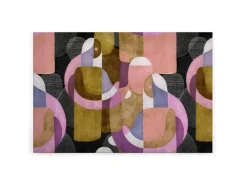 Bricoflor Bild Abstrakte Kunst Rosa Gold Flieder Moderne Kunst Leinwandbild Mit Menschen Für Wohnzimmer Und Esszimmer 90 X 60 Cm