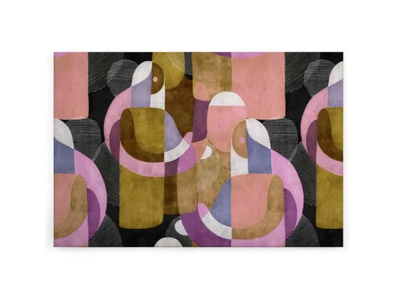 Bricoflor Bild Abstrakte Kunst Rosa Gold Flieder Moderne Kunst Leinwandbild Mit Menschen Für Wohnzimmer Und Esszimmer 90 X 60 Cm