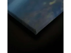 Bricoflor Bild Mit Wald Bach Für Wohnzimmer Und Schlafzimmer Leinwandbild Mit Natur Motiv Grün Blau Wandbild Mit Steg An Wasser