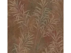 Bricoflor Braune Tapete mit Blättern in Gold Vlies Mustertapete für Wohnzimmer und Esszimmer Braune Vliestapete in Rostoptik