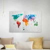 Discount Bricoflor Bunte Landkarte Als Bild In Papier Optik Canvas Leinwand Mit Weltkarte Im Wasserfarben Stil Buntes Wandbild Für Kinderzimmer Und Wohnzimmer