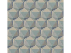 Bricoflor 3D Tapete Geometrisches Muster Vliestapete Blau Türkis Für Schlafzimmer Und Badezimmer Mustertapete In Leinenoptik