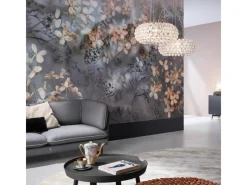 Bricoflor 3D Tapete mit Blumen Vlies Fototapete Floral Ideal für Wohnzimmer und Esszimmer Herbst Blumentapete Modern in Grau Beige