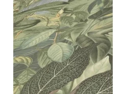 Bricoflor Dschungel Tapete Olivgrün mit Tieren Regenwald Vliestapete mit Leopard Affen Elefanten und Vögeln Ideal für Wohnzimmer