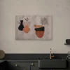 Bricoflor Ethno Bilder In Beige Terracotta Leinwandbild Mit Kunst Motiv 90 X 60 Cm Wandbild Mit Vasen Für Küche Und Wohnzimmer