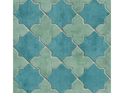 Bricoflor Fliesen Tapete Blau Türkis Orientalische Vlies Fliesentapete in Mosaik Optik Marokkanisch Arabische Vliestapete in Fliesenoptik für Küche