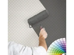 Bricoflor Geometrische Tapete überstreichbar Weiße Vlies Mustertapete Zum überstreichen für Büro und Schlafzimmer Einfarbige Vliestapete Skandinavisch