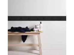 New Bricoflor Glitzer Tapetenbordüre in Schwarz Selbstklebende Tapeten Bordüre mit Blumen Florale Tapetenborte Ideal für Wohnzimmer und Flur