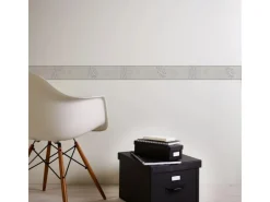 Bricoflor Hellgraue Tapeten Bordüre mit Baum Muster Moderne Tapetenborte für Schlafzimmer und Flur Graue Tapetenbordüre aus Papier und Vinyl