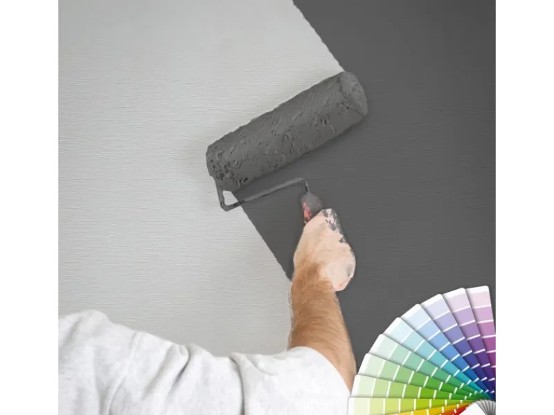 Hot Bricoflor Hellgraue Tapete mit Struktur Einfarbige Wohnzimmer und Büro Vliestapete überstreichbar Graue Vlies Strukturtapete Hell zum überstreichen