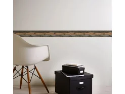 Bricoflor Holz Tapeten Bordüre Selbstklebende Tapetenbordüre in Holzoptik in Grau Braun Breite Wohnzimmer und Küchen Wandbordüre aus Vlies und Vinyl