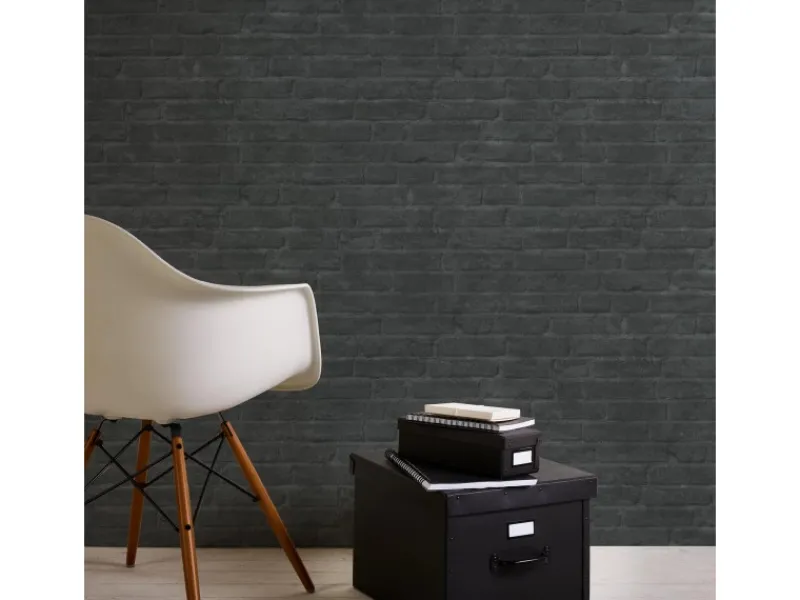 Outlet Bricoflor industrielook Tapete in anthrazit Moderne Vliestapete in Steinoptik für Küche und Wohnzimmer Dunkelgraue Vliestapete mit Vinyl