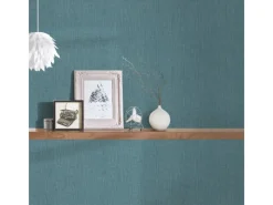 Bricoflor Karierte Tapete in Türkis Blau Vinyl Tapete in Textiloptik für Badezimmer und Schlafzimmer Karo Vliestapete mit Vinyl