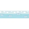 Bricoflor Kinderzimmer Bordüre Maritim in Blau Wolken Tapete mit Boot und Meer Ideal für Babyzimmer Selbstklebende Bordüre aus Vlies