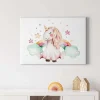 Discount Bricoflor Kinderzimmer Wandbild Mit Einhorn Aquarell Bild Auf Leinwand Mit Sternen Und Regenbogen Wasserfarben Leinwandbild Ideal Für Mädchenzimmer