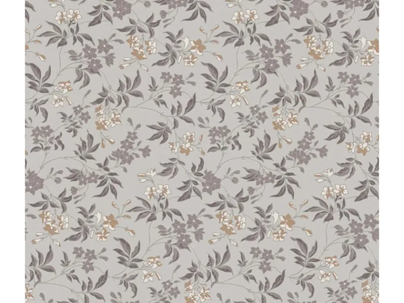 Online Bricoflor Landhausstil Tapete Für Küche Und Schlafzimmer Graue Vliestapete Floral Vintage Blumentapete Hellgrau Mit Ranken