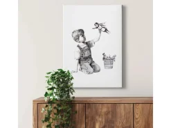 Online Bricoflor Leinwand Bild Mit Zeichnung Street Art Wandbild In Schwarz Weiß Ideal Für Wohnzimmer Und Jugendzimmer Modernes Leinwandbild Mit Superhelden