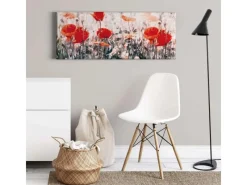 Outlet Bricoflor Leinwandbild Mit Mohnblumen Rotes Wandbild Mit Blumenwiese Ideal Für Wohnzimmer Und Schlafzimmer Sommer Leinwand Bild Mit Blumen