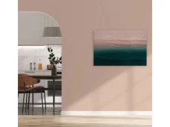 New Bricoflor Leinwandbild Mit Farbverlauf Bild Für Schlafzimmer Und Mädchenzimmer Wandbild In Aquarell Optik Grün Rosa In 120 X 80 Cm