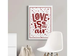 Outlet Bricoflor Love Is In The Air Bild Schlafzimmer Und Wohnzimmer Bild Mit Spruch Weihnachtsbild Auf Leinwand Mit Herzen Und Punkten