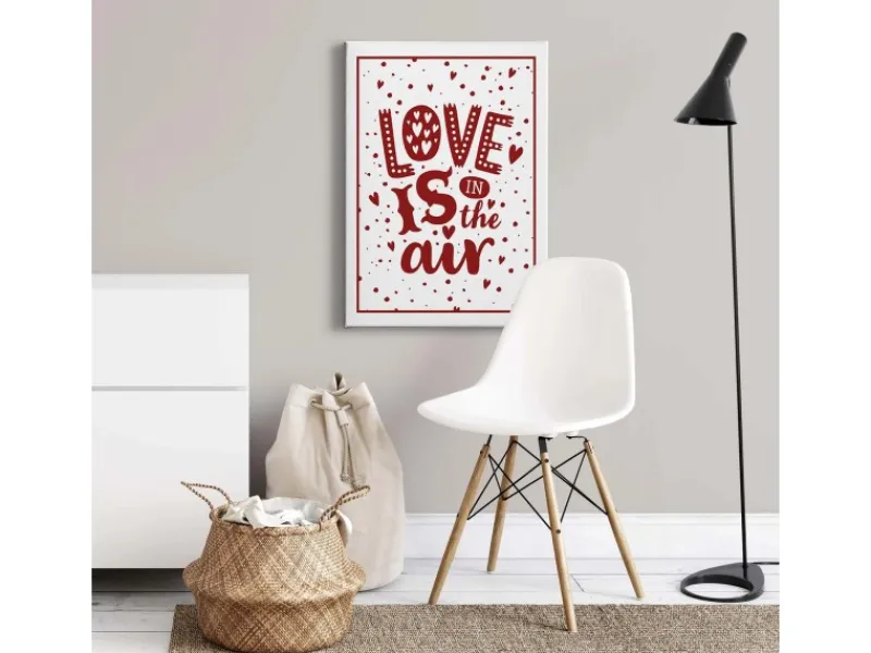 Outlet Bricoflor Love Is In The Air Bild Schlafzimmer Und Wohnzimmer Bild Mit Spruch Weihnachtsbild Auf Leinwand Mit Herzen Und Punkten