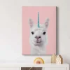 Bricoflor Lustiges Einhorn Bild In Rosa Leinwand Bild Mit Alpaka Ideal Für Babyzimmer Und Kinderzimmer Mädchen Wandbild Mit Lama Motiv
