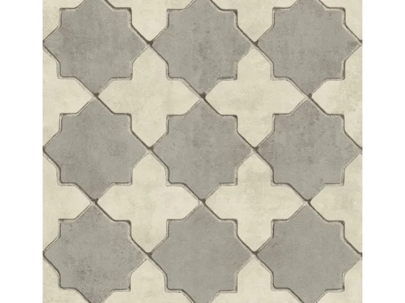 Bricoflor Marokkanische Tapete Weiß Grau Vlies Mosaiktapete Orientalisch für Küche und Bad Arabische Vliestapete in Mosaik Fliesenoptik im Orient Stil