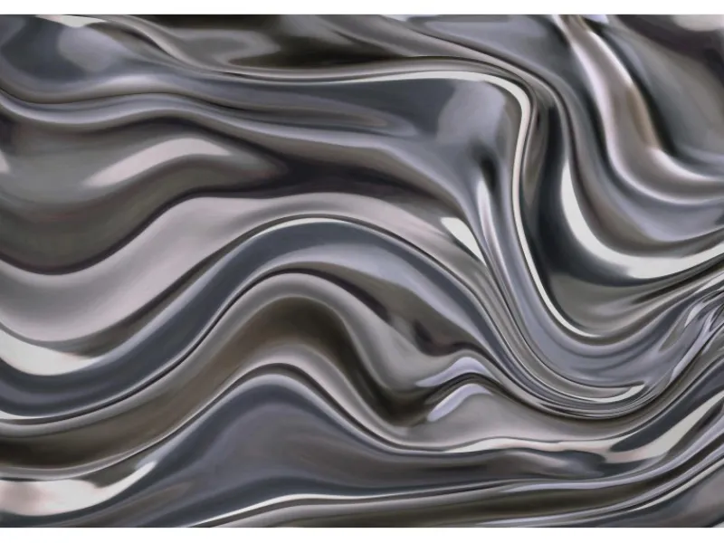 Online Bricoflor Metallic Tapete in 3D Optik Silber Fototapete Ausgefallen Ideal für Schlafzimmer und Küche Vlies Bildtapete Modern im Grafik Stil