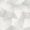 Online Bricoflor Metallic Vliestapete Geometrisch Weiße Tapete mit Dreieck Design in 3D Optik Grafische Mustertapete in Weiß Grau für Büro und Schlafzimmer