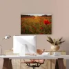 Bricoflor Mohnblumen Bild Auf Leinwand In Sonnenuntergang Wandbild Mit Blumenwiese Für Schlafzimmer Und Küche 90 X 60 Cm