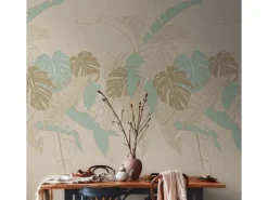 Clearance Bricoflor Monstera Tapete In Beige Mint Gold Moderne Fototapete Mit Palmenblättern Vlies Mustertapete Ideal Für Wohnzimmer