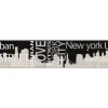 Best Bricoflor New York Tapetenbordüre Modern Schriftzug Tapeten Bordüre in Schwarz und Grau Ideal für Küche und Jugendzimmer Vlies Wandbordüre mit Vinyl