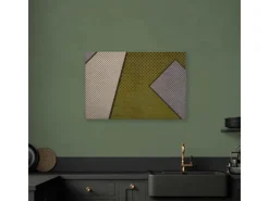 Bricoflor Pop Art Leinwand Bild Im Grafik Stil Modernes Wandbild Mit Geometrischem Muster In Grün Und Grau Grafikdesign Leinwandbild Für Büro