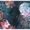 Bricoflor Romantische Tapete mit Hortensie und Pfingstrosen Blumen Fototapete mit Rosen und Hortensien Vlies Blumentapete in Blau Lila