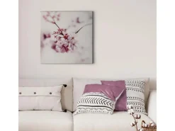 Bricoflor Rosa Wandbild Mit Kirschblüten Blumen Leinwand Bild Ideal Für Mädchenzimmer Und Schlafzimmer Romantisches Leinwandbild Mit Kirschbaum