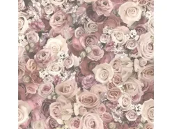 Bricoflor Rosen Tapete in Rosa Vintage Blumentapete im Shabby Chic Ideal für Schlafzimmer Romantische Rosentapete in Altrosa und Creme