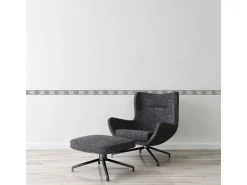 Bricoflor Rosen Tapeten Bordüre Selbstklebende Tapetenbordüre in Schwarz und Weiß Florale Tapetenborte Ideal für Schlafzimmer und Wohnzimmer