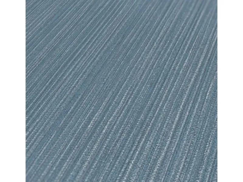 Bricoflor Schlichte Tapete Taubenblau Silber Moderne Vliestapete mit Linien Ideal für Wohnzimmer und Schlafzimmer