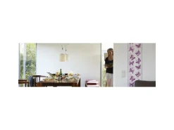 Clearance Bricoflor Schmetterling Tapete Weiß Lila Selbstklebende Wandtapete für Kinderzimmer Von Mädchen Kinder Vinyltapete als Tapetenpaneel Selbstklebend