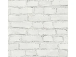 Online Bricoflor Steinoptik Tapete Weiß Steinmauer Vliestapete Modern Ideal für Schlafzimmer und Flur Weiße Vlies Steintapete in Mauer Optik mit Vinyl