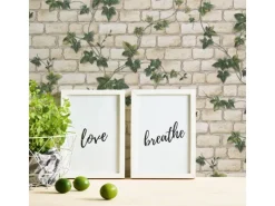 Bricoflor Steinwand Tapete mit Efeu Vintage Mauertapete in Creme und Grün ausgefallene Papiertapete in Steinoptik für Wohnzimmer