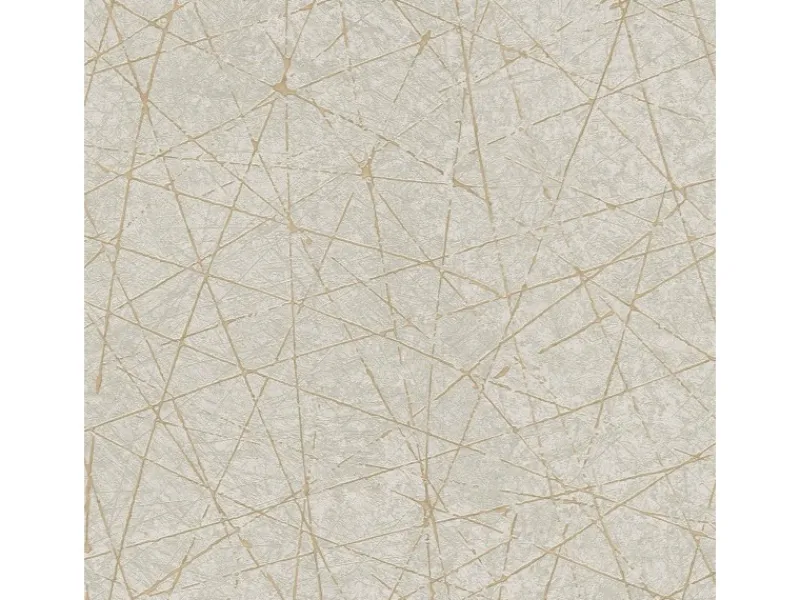 Bricoflor Tapete Beige Gold Ideal für Flur und Wohnzimmer Moderne Vliestapete mit Linien Muster und Struktur Prägung